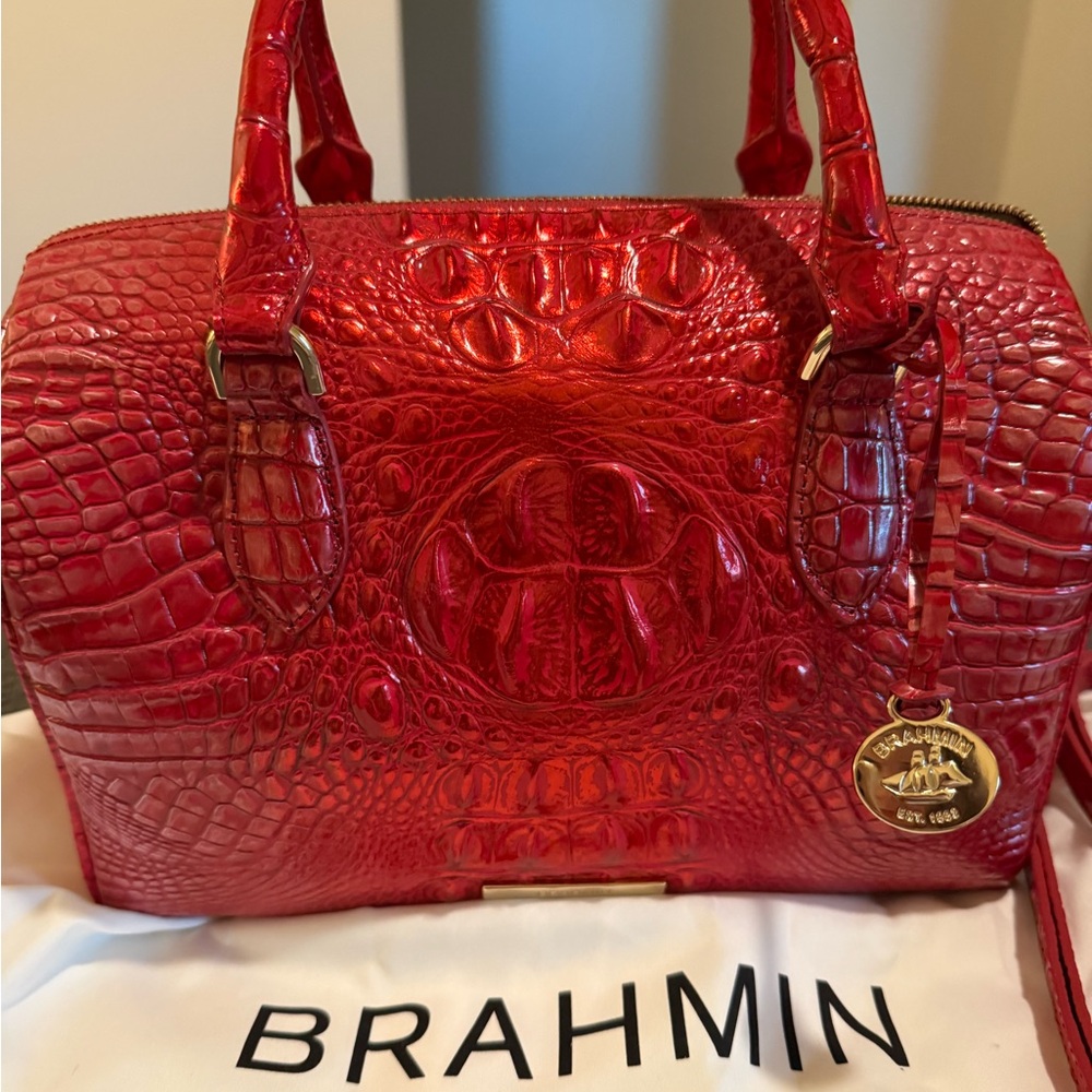 NEW Brahmin Red Croc-Embossed Leather Purse - Picture 2 of 4